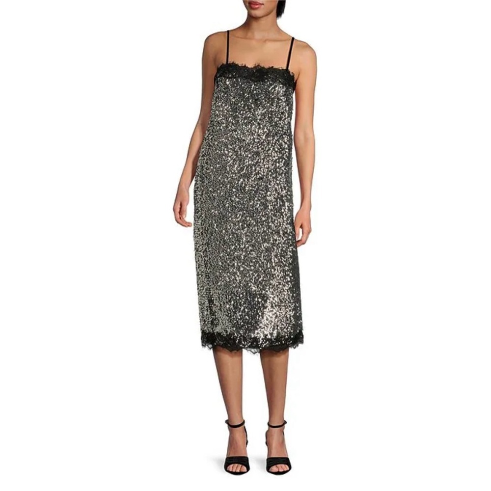 NWT Gianni Bini Black and Silver Sequin Dress